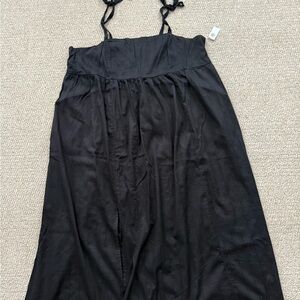 Old Navy Fit & Flare Cami Midi Black Dress